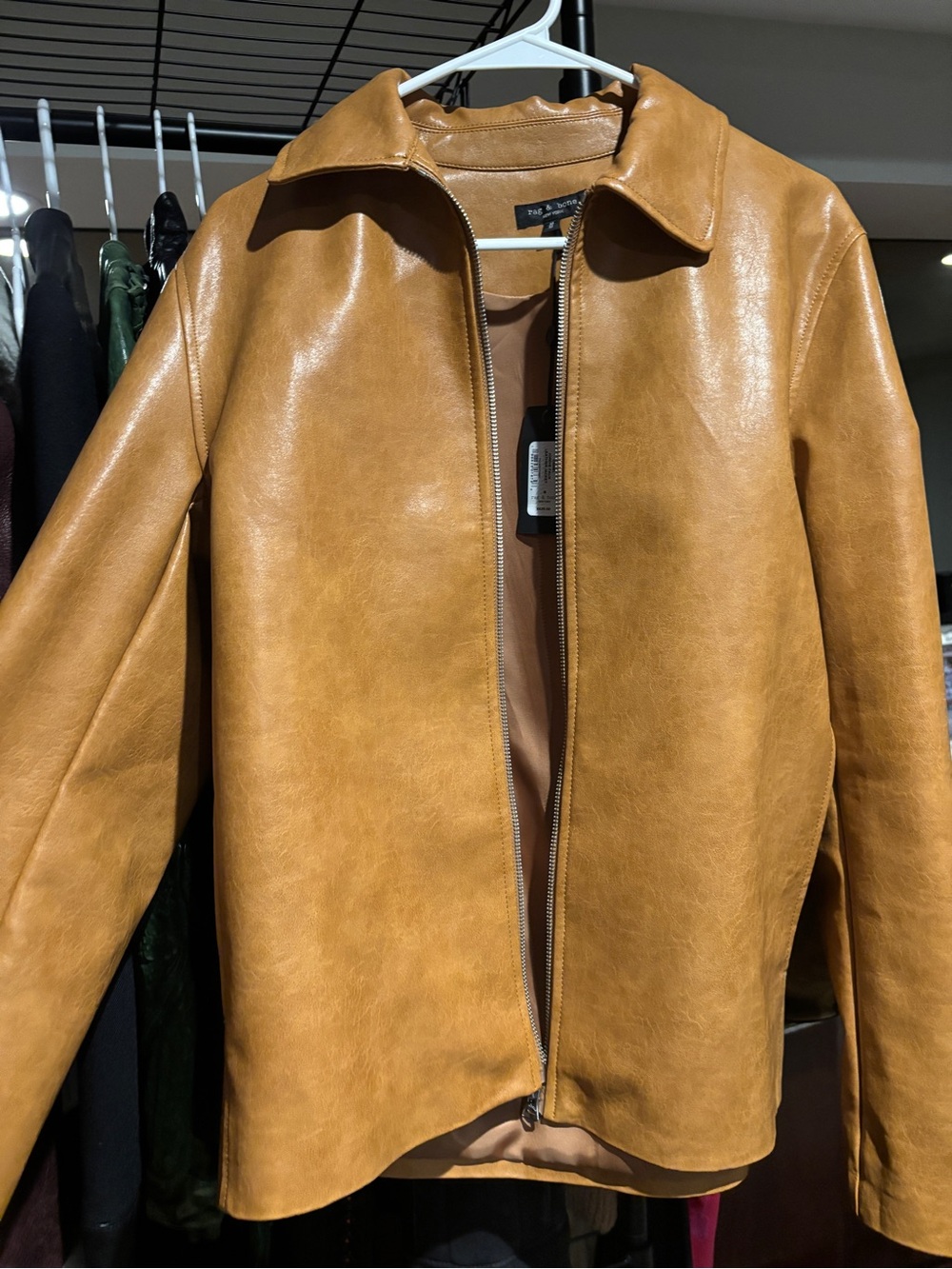 rag & bone Camel Jordie Faux Leather Jacket